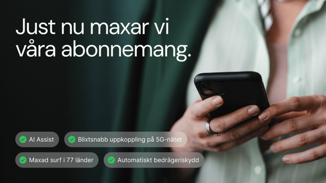 Nytt uppgraderat erbjudande för våra Mobile+ abonnemang!&nbsp;🌍