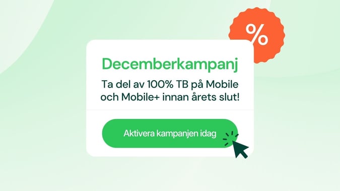 Aktivera decemberkampanjen – 100% TBet på Mobile och Mobile+