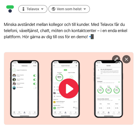 Telavox sociala medier